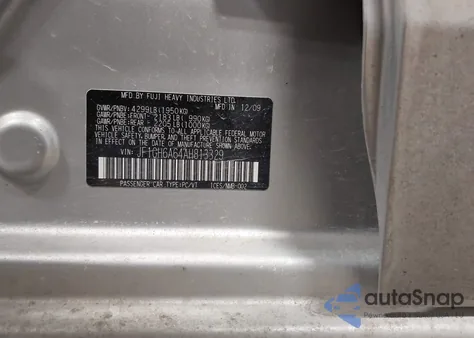 2010 Subaru Impreza 2.5I из США, поврежденный, VIN JF1GH6A64AH813329